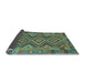 Sideview of Southwestern Light Blue Country Rug, con1097lblu