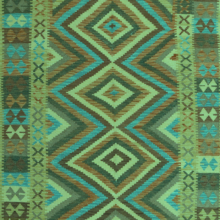 Machine Washable Southwestern Turquoise Country Area Rugs, wshcon1097turq