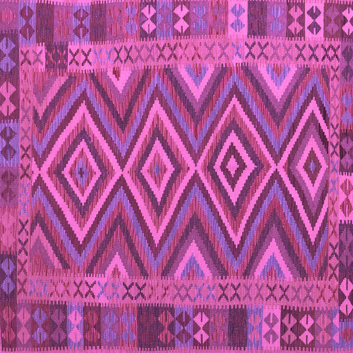 Square Machine Washable Southwestern Purple Country Area Rugs, wshcon1097pur