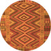 Square Southwestern Orange Country Rug, con1097org