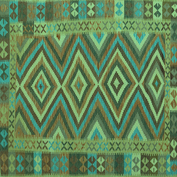 Square Southwestern Turquoise Country Rug, con1097turq