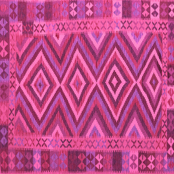 Square Machine Washable Southwestern Pink Country Rug, wshcon1097pnk