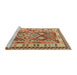 Serging Thickness of Machine Washable Contemporary Mahogany Brown Rug, wshcon1098