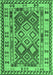 Machine Washable Southwestern Emerald Green Country Area Rugs, wshcon1098emgrn