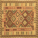 Square Southwestern Brown Country Rug, con1098brn