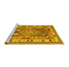 Sideview of Machine Washable Southwestern Yellow Country Rug, wshcon1098yw