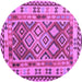 Round Southwestern Purple Country Rug, con1098pur