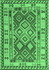 Southwestern Emerald Green Country Rug, con1098emgrn