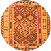 Square Southwestern Orange Country Rug, con1098org