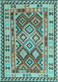 Southwestern Light Blue Country Rug, con1098lblu