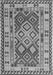 Serging Thickness of Machine Washable Southwestern Gray Country Rug, wshcon1098gry