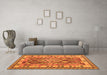 Machine Washable Southwestern Orange Country Area Rugs in a Living Room, wshcon1098org