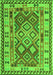 Serging Thickness of Machine Washable Southwestern Green Country Area Rugs, wshcon1098grn