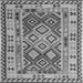 Round Machine Washable Southwestern Gray Country Rug, wshcon1098gry