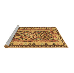 Sideview of Machine Washable Southwestern Brown Country Rug, wshcon1098brn