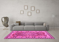Machine Washable Southwestern Pink Country Rug, wshcon1098pnk