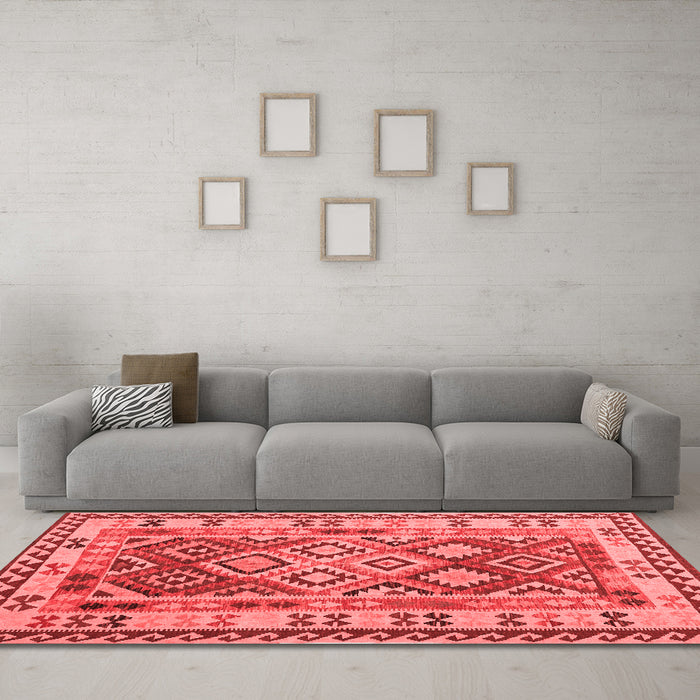 Country Red Washable Rugs