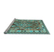 Sideview of Machine Washable Southwestern Light Blue Country Rug, wshcon1098lblu