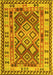 Machine Washable Southwestern Yellow Country Rug, wshcon1098yw