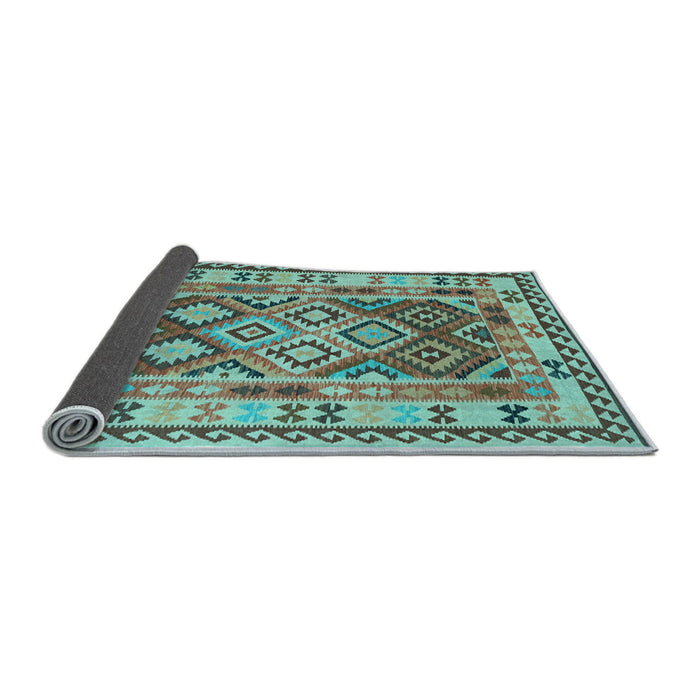 Sideview of Southwestern Light Blue Country Rug, con1098lblu