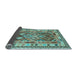 Sideview of Southwestern Light Blue Country Rug, con1098lblu