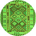 Machine Washable Southwestern Green Country Area Rugs, wshcon1098grn