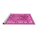Sideview of Machine Washable Southwestern Pink Country Rug, wshcon1098pnk