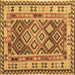 Square Machine Washable Southwestern Brown Country Rug, wshcon1098brn