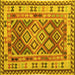 Square Southwestern Yellow Country Rug, con1098yw