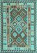 Machine Washable Southwestern Light Blue Country Rug, wshcon1098lblu