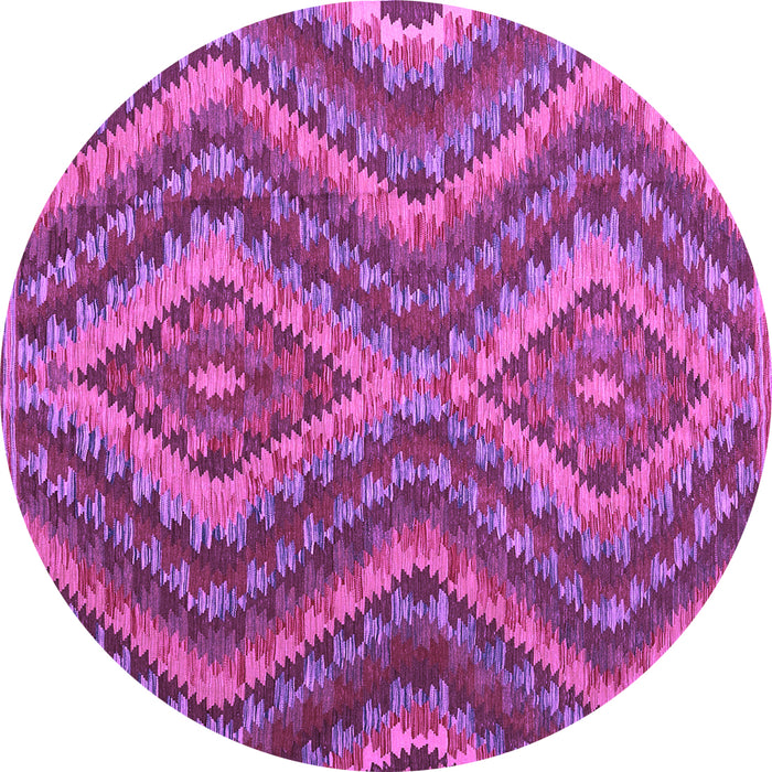 Round Machine Washable Southwestern Purple Country Area Rugs, wshcon1099pur