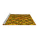 Sideview of Machine Washable Southwestern Yellow Country Rug, wshcon1099yw