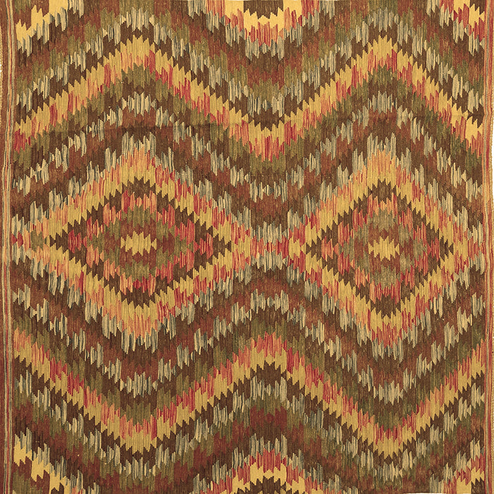 Square Machine Washable Southwestern Brown Country Rug, wshcon1099brn