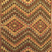 Square Machine Washable Southwestern Brown Country Rug, wshcon1099brn