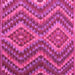 Square Machine Washable Southwestern Pink Country Rug, wshcon1099pnk