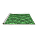 Sideview of Machine Washable Southwestern Emerald Green Country Area Rugs, wshcon1099emgrn