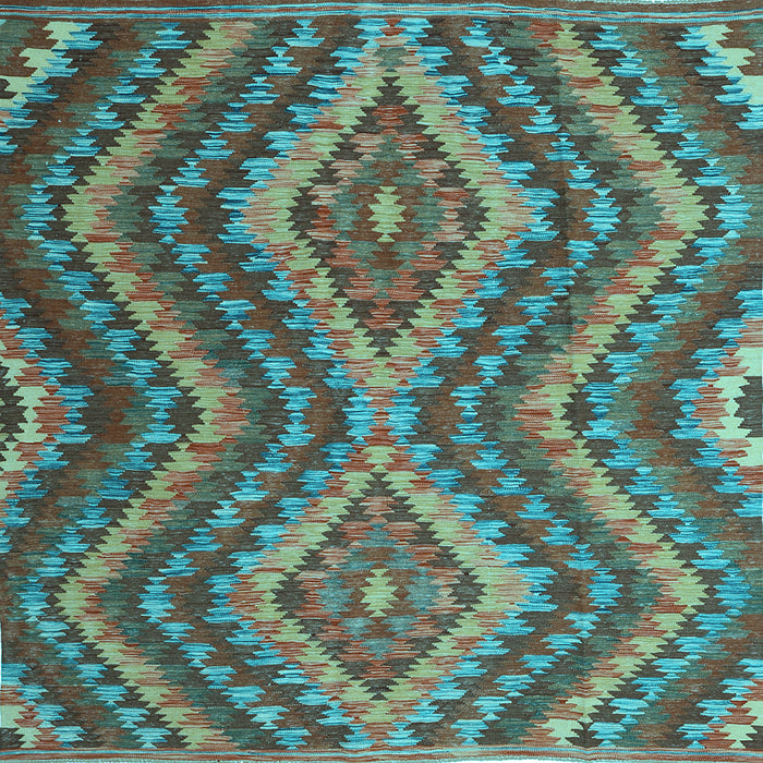 Square Southwestern Light Blue Country Rug, con1099lblu