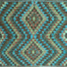 Square Southwestern Light Blue Country Rug, con1099lblu