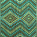 Square Southwestern Turquoise Country Rug, con1099turq