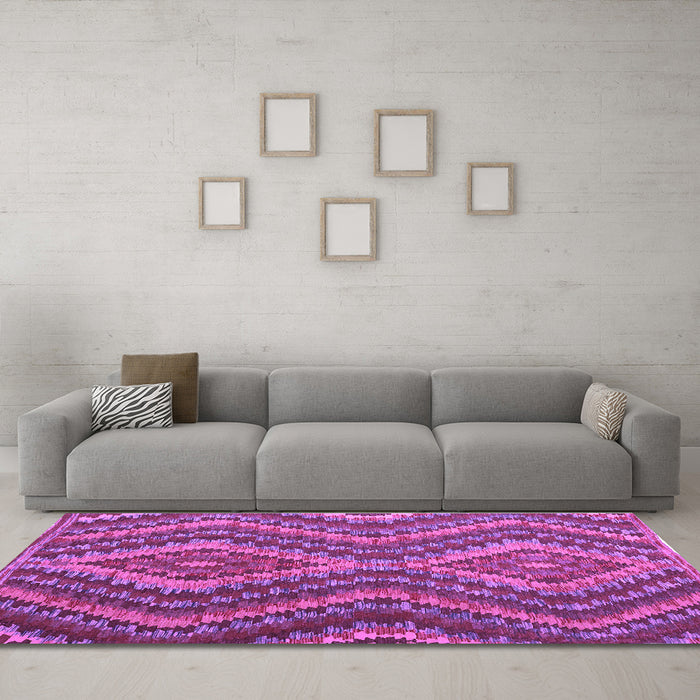 Machine Washable Southwestern Purple Country Area Rugs in a Living Room, wshcon1099pur