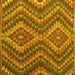 Square Machine Washable Southwestern Yellow Country Rug, wshcon1099yw