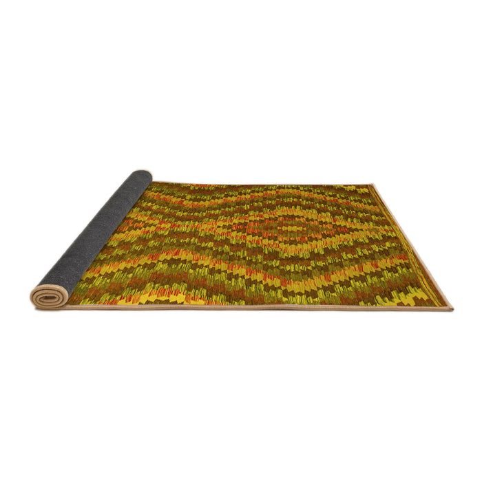 Sideview of Southwestern Yellow Country Rug, con1099yw