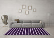 Machine Washable Abstract Purple Contemporary Area Rugs in a Living Room, wshcon109pur