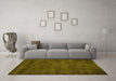 Machine Washable Abstract Yellow Contemporary Rug in a Living Room, wshcon10yw