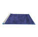 Sideview of Machine Washable Abstract Blue Contemporary Rug, wshcon10blu