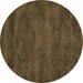 Round Machine Washable Abstract Brown Contemporary Rug, wshcon10brn