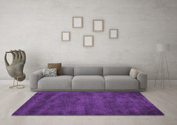 Machine Washable Abstract Purple Contemporary Area Rugs in a Living Room, wshcon10pur