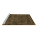 Sideview of Machine Washable Abstract Brown Contemporary Rug, wshcon10brn