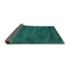 Sideview of Abstract Turquoise Contemporary Rug, con10turq