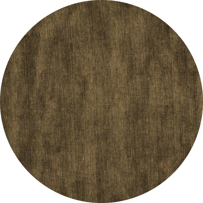 Round Abstract Brown Contemporary Rug, con10brn